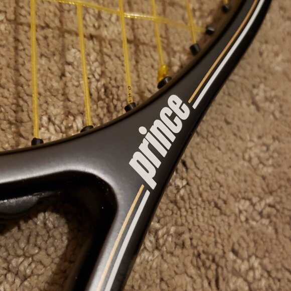 Vintage Prince Graphite Pro 100 Tennis Racket Black 27" Length | 4.25" Handle - Picture 4 of 11